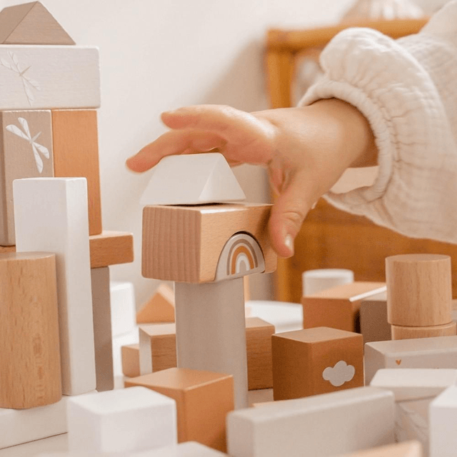 Bloc de construction en bois 
