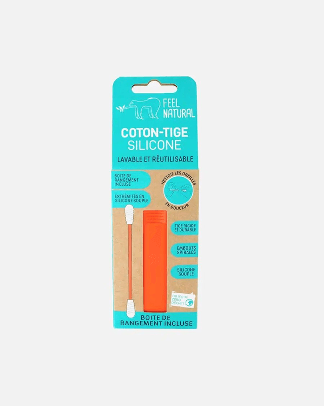 Coton-tige silicone lavable et réutilisable