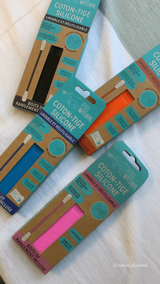 Coton-tige silicone lavable et réutilisable